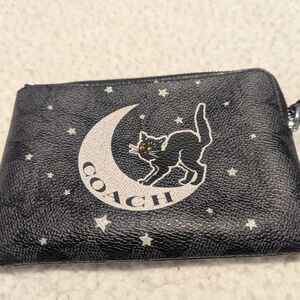 Coach Black and White Cat Moon Wristlet